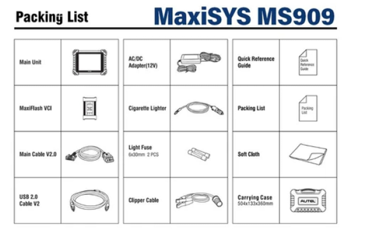 AUTEL AUL-MS909 MAXISYS TABLET WITH MAXIFLASH VCI